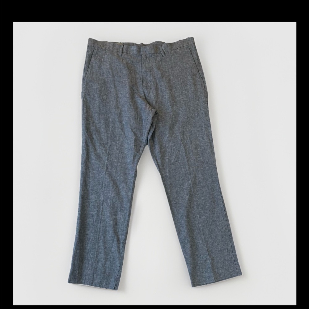 Perry Ellis Men’s Slim Fit Linen Pants Light Blue 36x30 NWT - Picture 2 of 10